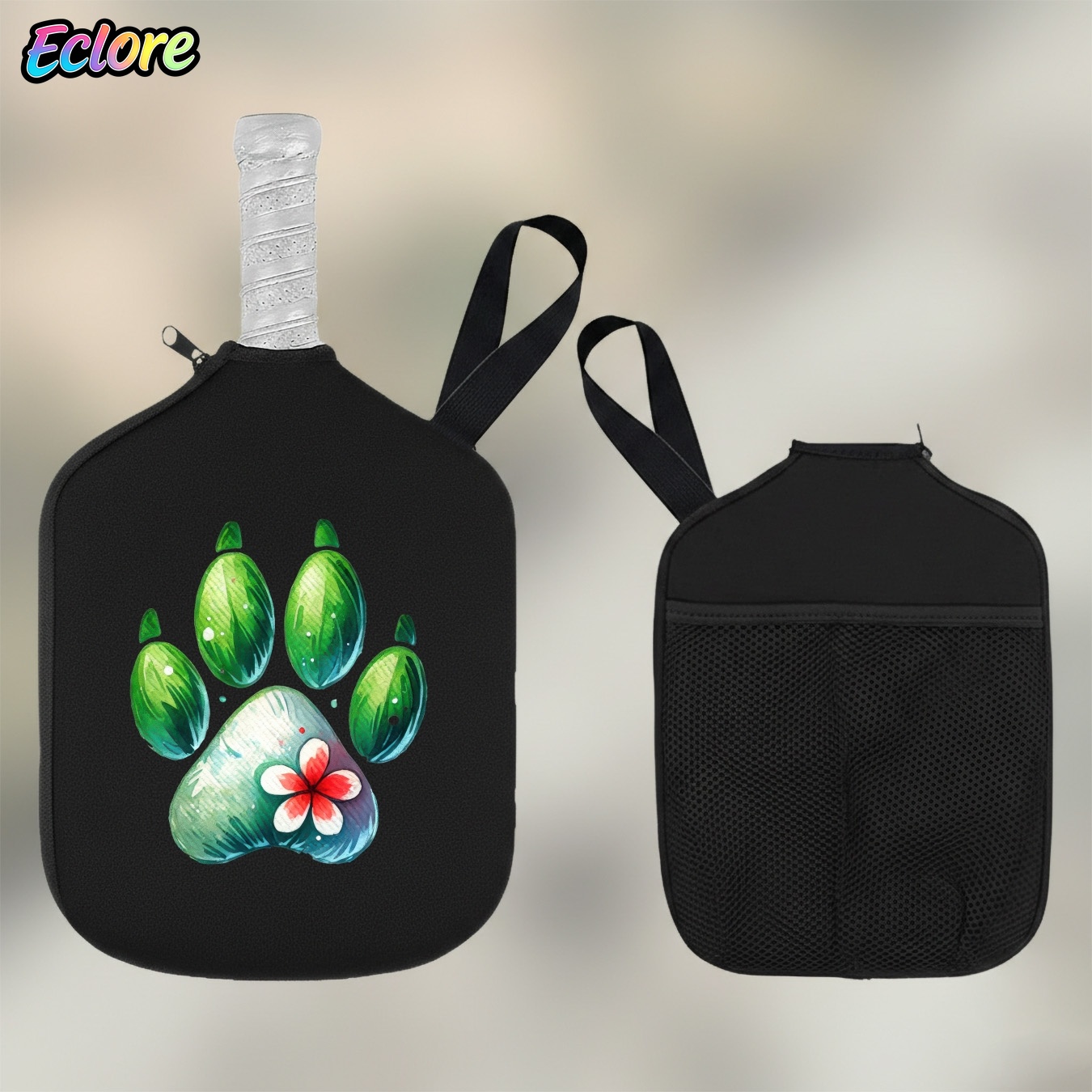 Racket Cover Bag - Zielona Akwarelowa Osłona na Paletę z